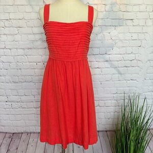 RACHEL ZOE Sleeveless Linen Blend Coral Summer Dress with Pockets--NWT--6